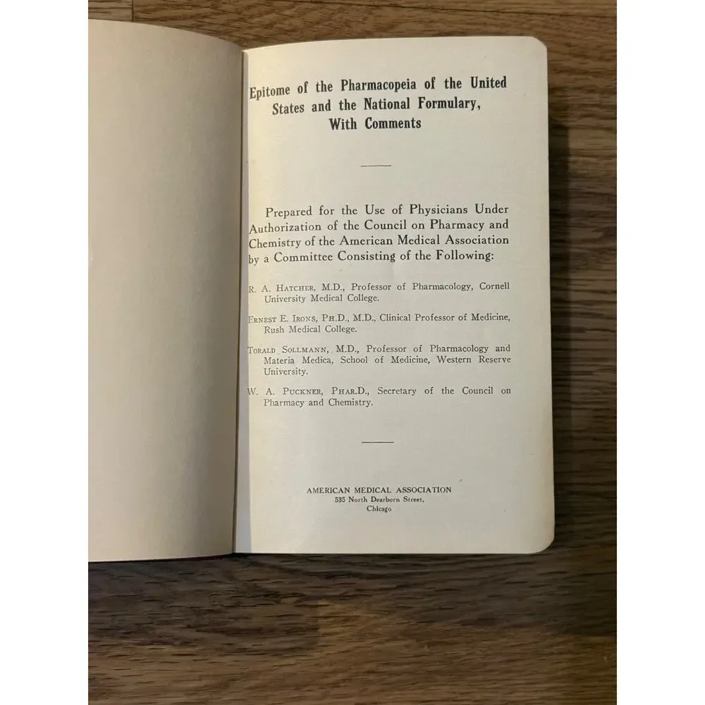 💊 1931 Epitome U.S. Pharmacopoeia National Formulary AMA
